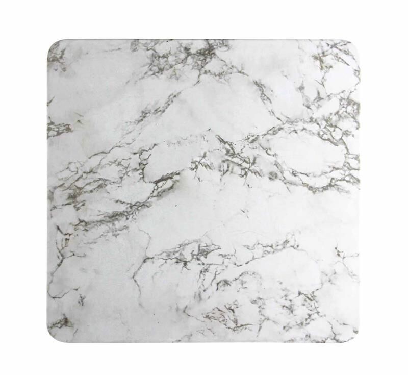 Globy Açık Büfe Düz Melamin Sunum Tabak Dikdörtgen Mermer Desenli 35x32 cm