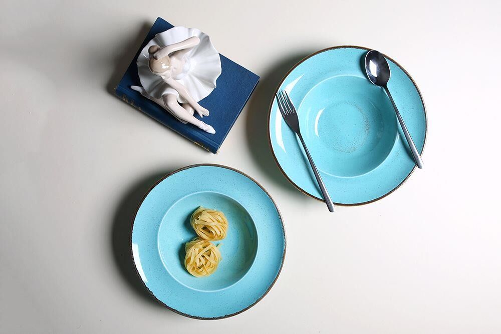 Porland Seasons Turkuaz Çukur Makarna- Salata Tabağı 26 cm