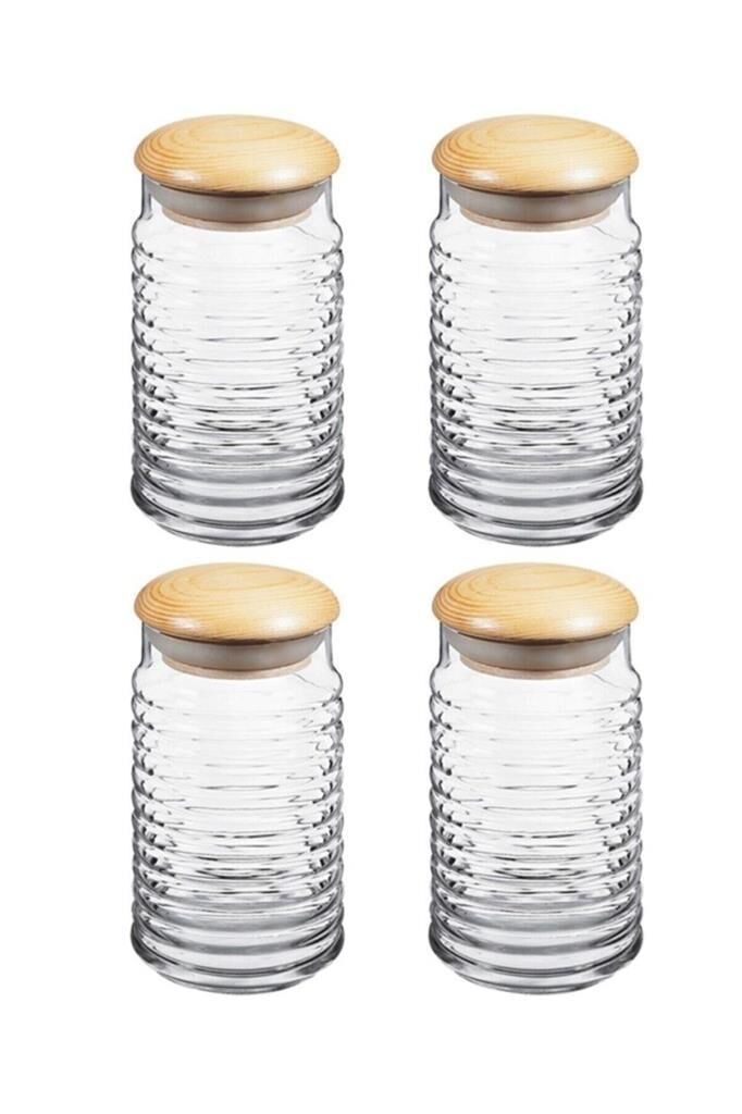 Paşabahçe 43173 Babylon Ahşap Kapaklı Kavanoz - 1125cc - 4 Adet