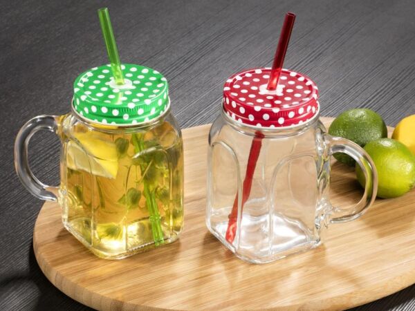 Paşabahçe 80388 Metal Yeşil Kapaklı Kulplu Bardak 450 cc 2'li