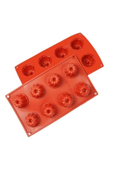 Globy Silikon Mini Kek Kalıbı, Silikon Çikolata Kalıbı 8'li D057