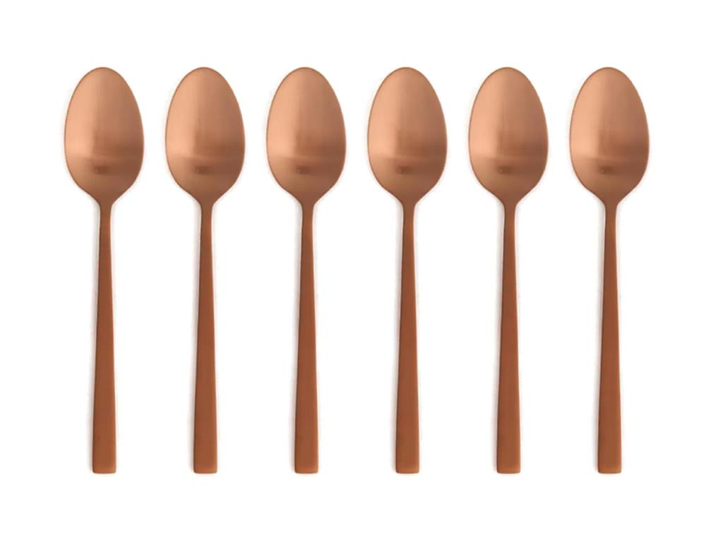 Porland Quantum Mat Bakır Kahve Kaşığı 14 cm 6 adet