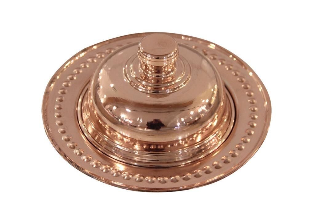 Bakır Kapaklı Sahan 16 cm - El İşçiliği