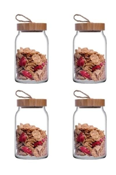 Paşabahçe Woody Bambu Kapaklı Kavanoz 860 cc 4'lü