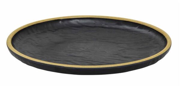 Globy Açık Büfe Yuvarlak Servis Sunum Tabağı Yellow 28x28x3,2 cm