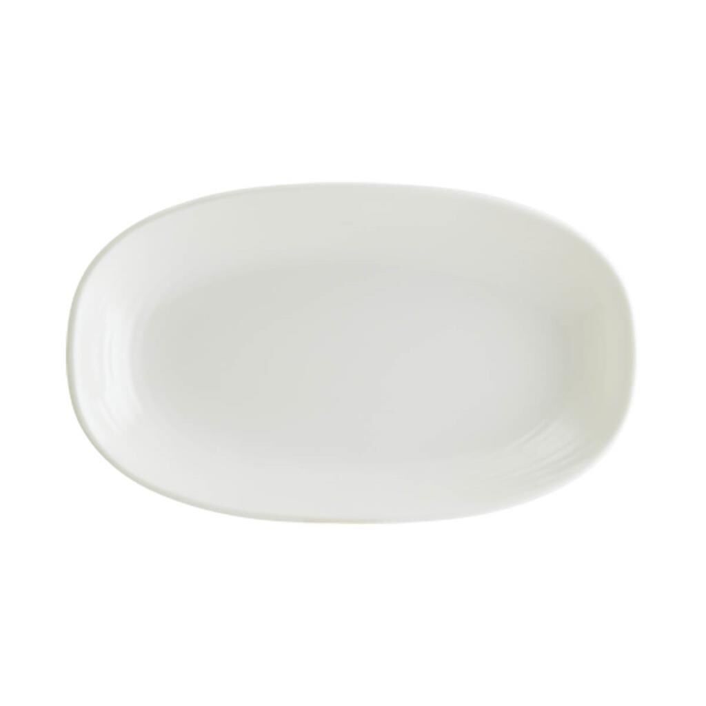 Bonna Porselen Loop Gourmet Oval Plate 15x8.5 cm 12'li
