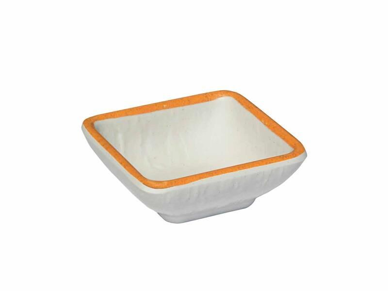 Globy Melamin Mini Kare Sos Tabak Orange 8x8x3 cm 6'lı