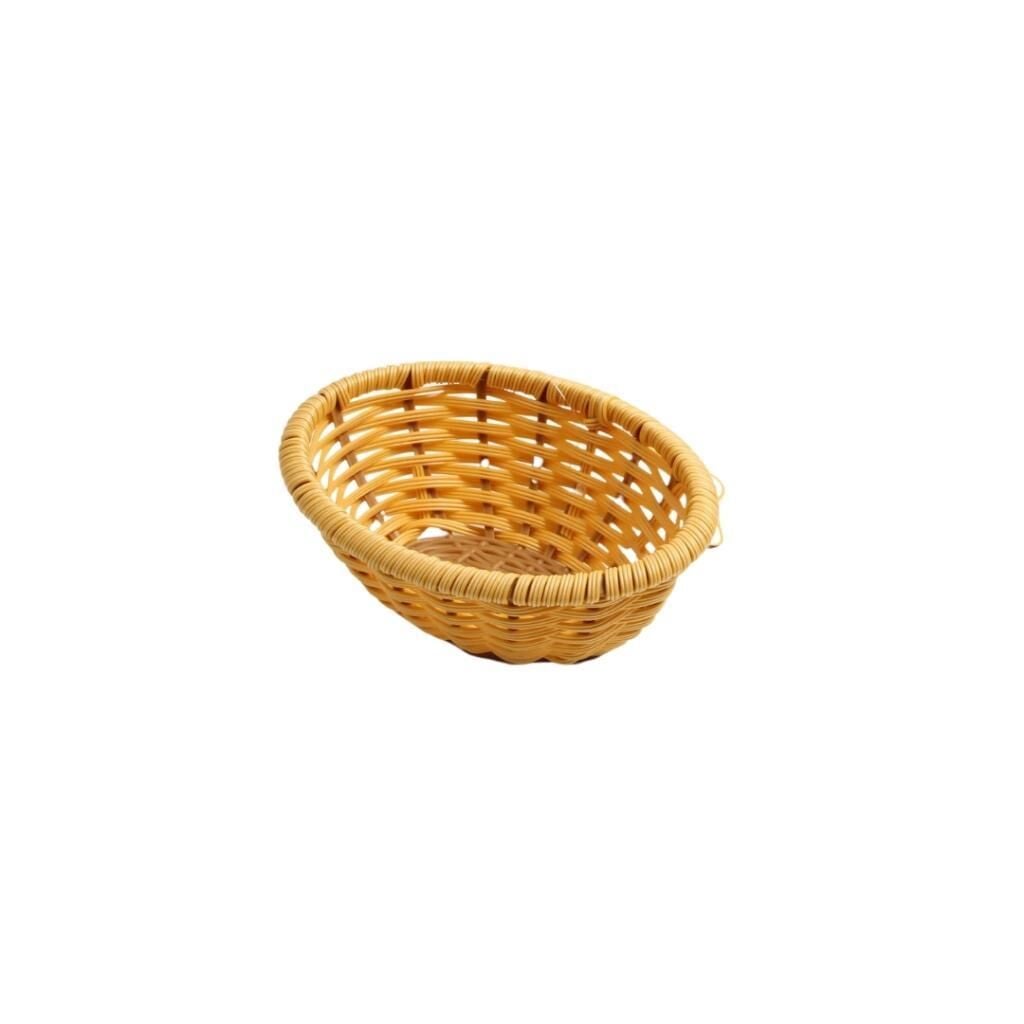 Globy Oval Ekmek Sepeti 19×14×7 cm – Açık Renk Golden