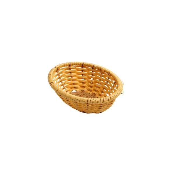 Globy Oval Ekmek Sepeti 19×14×7 cm – Açık Renk Golden