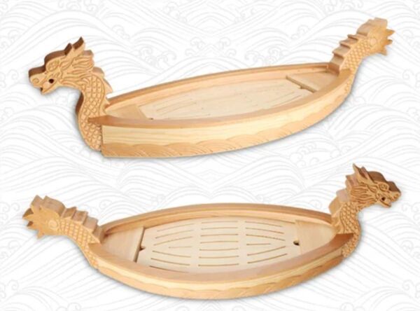 Globy Ahşap Ejderha Gemi Sushi Servis Tabağı 60 cm