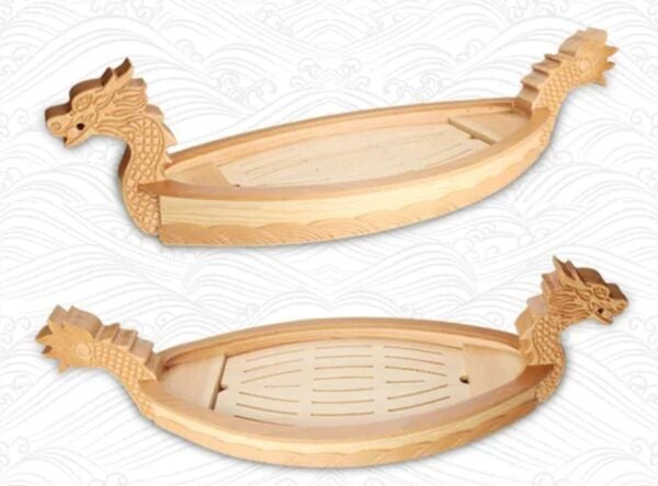 Globy Ahşap Ejderha Gemi Sushi Servis Tabağı 70 cm
