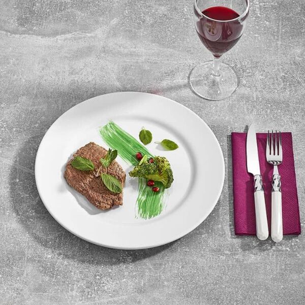 Külsan Thermoset Classic Tabak, Yuvarlak, 25 cm, 6 Adet, Beyaz