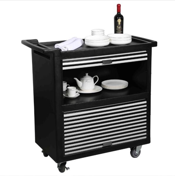 Globy 3 Katlı Servis Arabası Etrafı Kapalı - Sürgülü