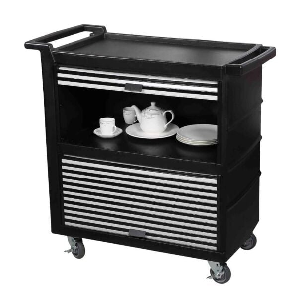 Globy 3 Katlı Servis Arabası Etrafı Kapalı - Sürgülü