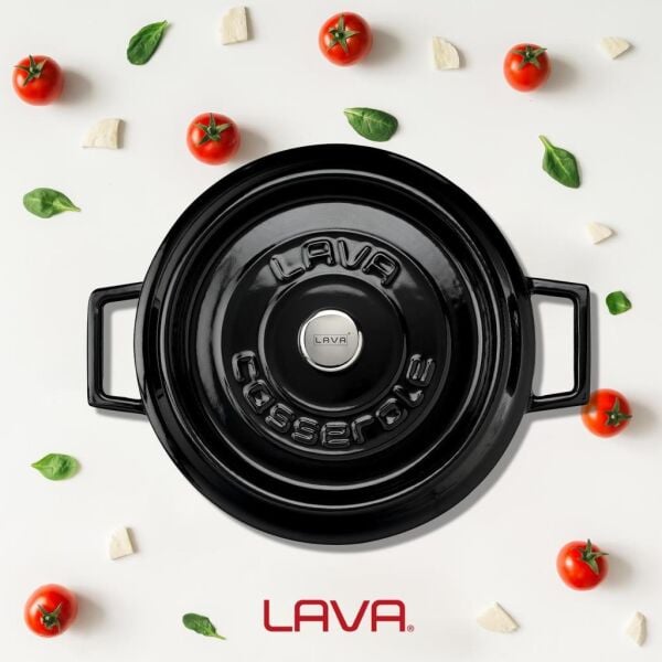 Lava Döküm Trendy Serisi Çok Amaçlı Yayvan Tencere Siyah 24 cm