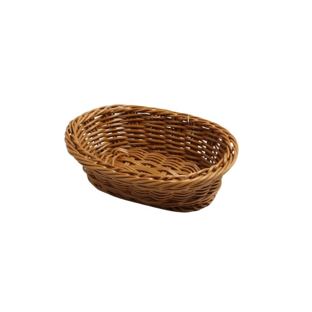 Globy Oval Ekmek Sepeti 24×17×6.5 cm Kahverengi