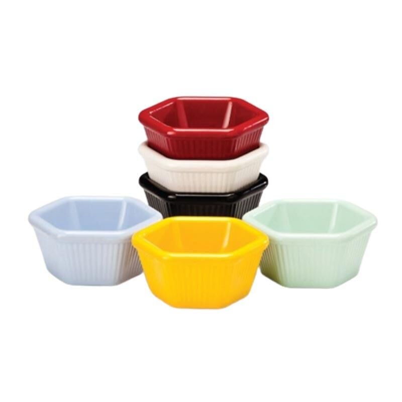 Zicco K-4006 Altıgen Mini Sosluk Reçellik, 7x3 cm, Beyaz 6'lı
