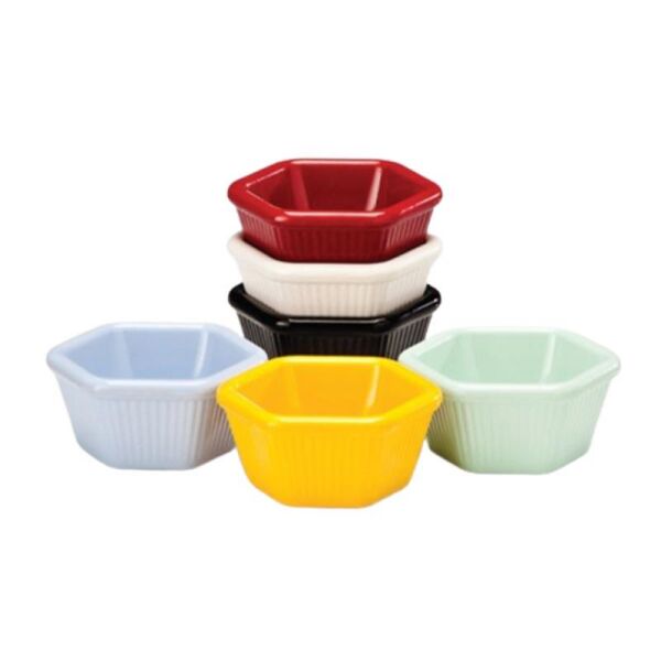 Zicco K-4006 Altıgen Mini Sosluk Reçellik, 7x3 cm, Beyaz 6'lı