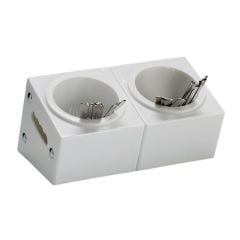 Zicco ZCP-341 Polikarbon Çatal Kaşık Standı, 2 Gözlü, 33x18x18 cm, Beyaz