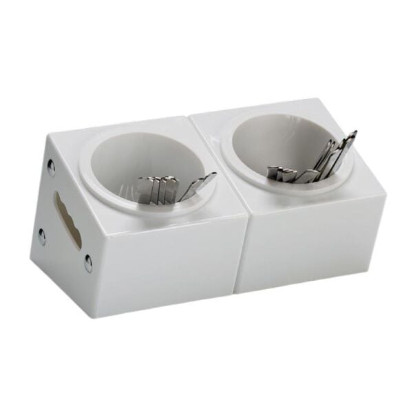 Zicco ZCP 341 Polikarbon Çatal Kaşık Standı 2 Gözlü 33 x 18 x H:18 Cm Beyaz