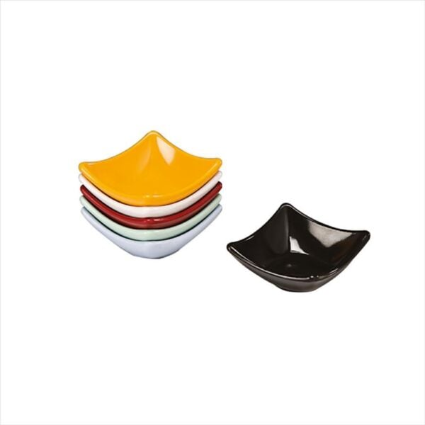 Zicco K-4511 Mini Köşeli Sosluk, Reçellik 8.5x8.5x3.5 cm, Siyah 6'lı