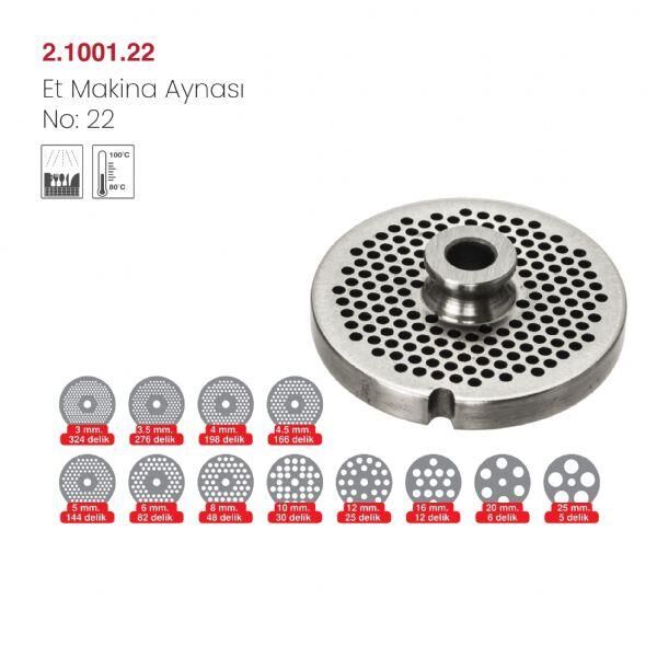 Salvador Paslanmaz No 22/4,5 mm Kıyma Makinesi Aynası,Kıyma Makinesi Süzgeci