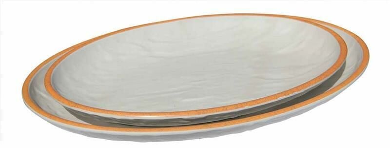 Globy Melamin Oval Sunum Tabağı Orange 39x27,5x4,3 cm