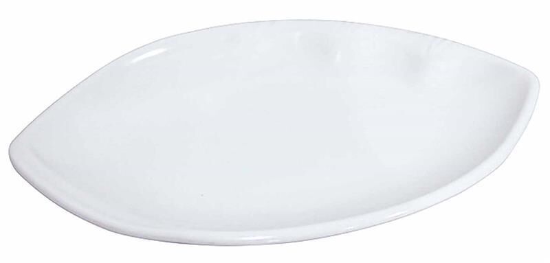 Globy Açık Büfe Melamin Oval,Elips Sunum Tabağı Beyaz 37 cm