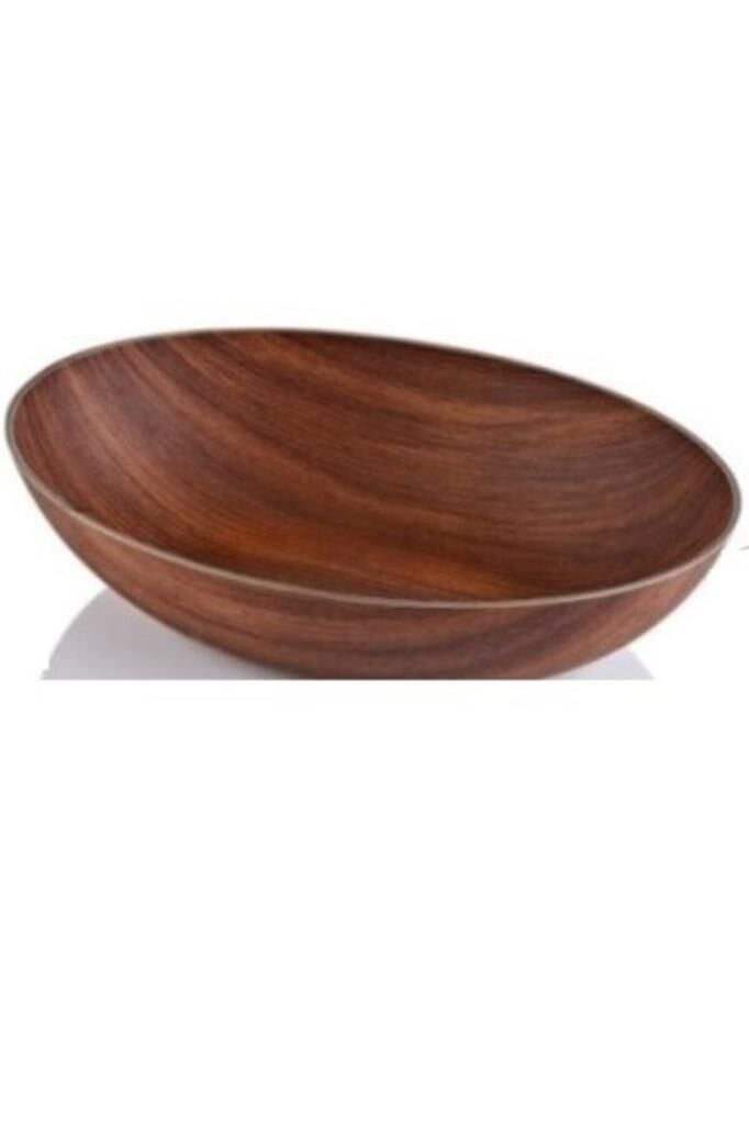 Evelin Large Ahşap Görünümlü Oval Kase 24×36×8,5 Cm