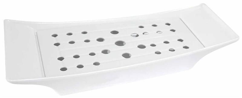 Globy Açık Büfe Melamin Sunum Tabak Yuvarlak Siyah 49x19x4 cm