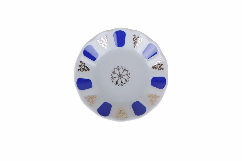 Porland Porselen Mavi Yaldızlı  Çay Tabağı 11cm 6lı -127912
