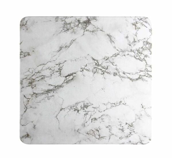 Globy Açık Büfe Düz Melamin Sunum Tabak Dikdörtgen Mermer Desenli 35x32 cm