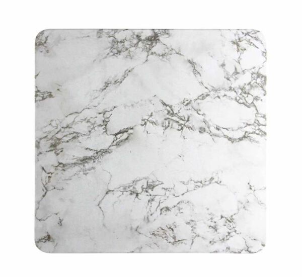 Globy Açık Büfe Düz Melamin Sunum Tabak Dikdörtgen Mermer Desenli 35x32 cm