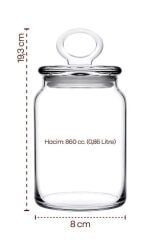 Paşabahçe 96762 Kitchen Slim Kavanoz Saklama Kabı 860 cc 6'lı