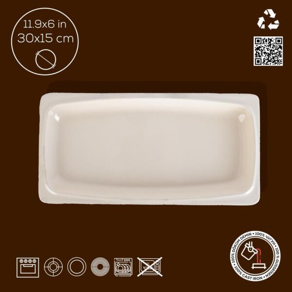 Lava Döküm Dikdörtgen Servis Tabağı 30x15 cm