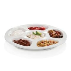 Külsan Thermoset Crater Çerez, Meze Tabağı 28 cm Beyaz