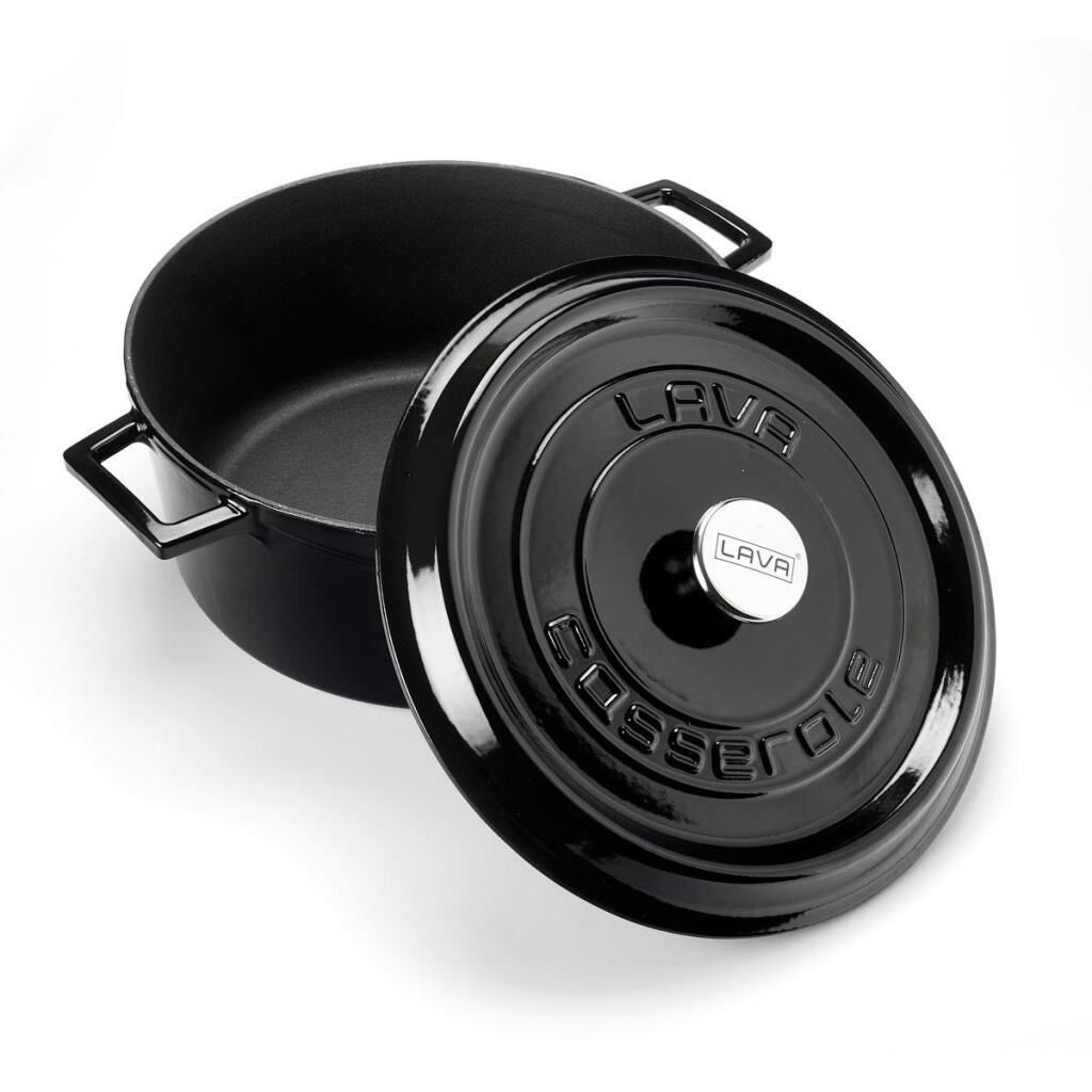 Lava Döküm Yuvarlak Tencere Trendy Mat Siyah 32 cm