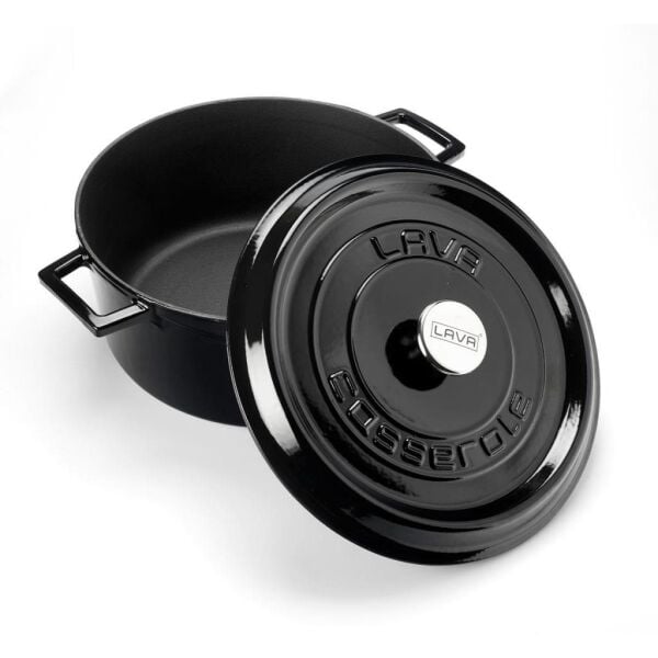 Lava Döküm Yuvarlak Tencere Trendy Mat Siyah 32 cm