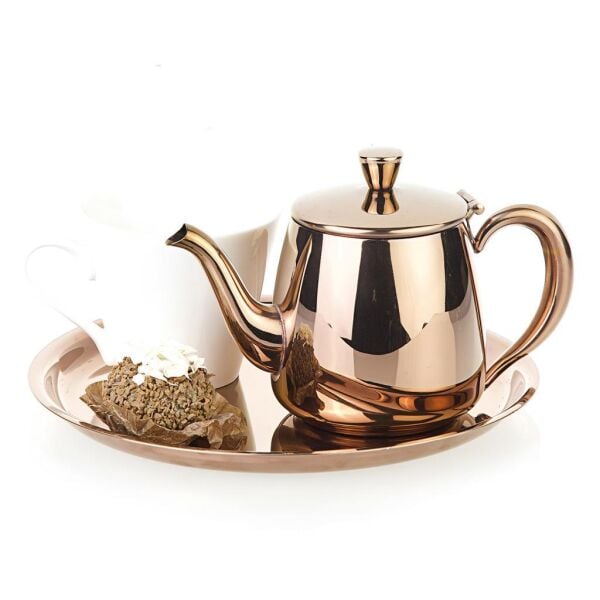 Biradlı Groovy GRV-238 Kahve & Çay Takımı Bakır