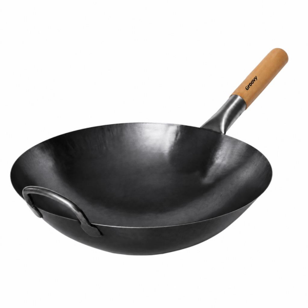 Biradlı Groovy GRV-W36 Karbon Çelik Wok Tava 36 cm