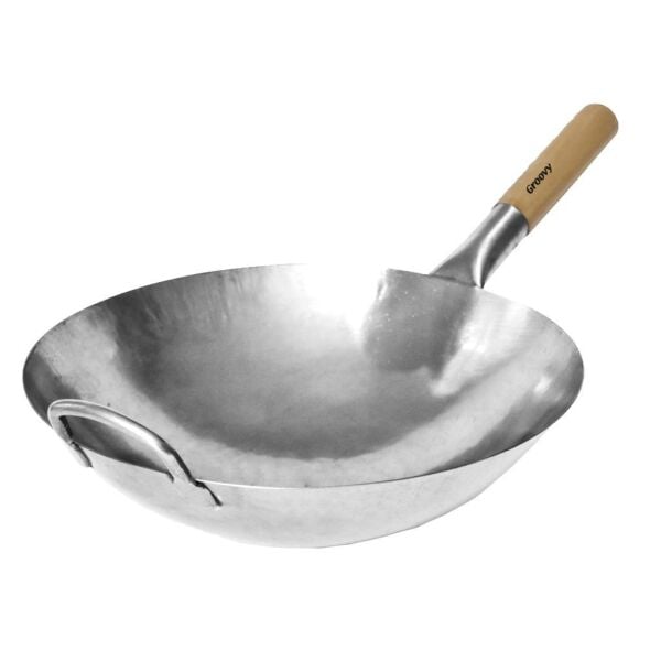 Biradlı Groovy GRV-W36 Karbon Çelik Wok Tava 36 cm