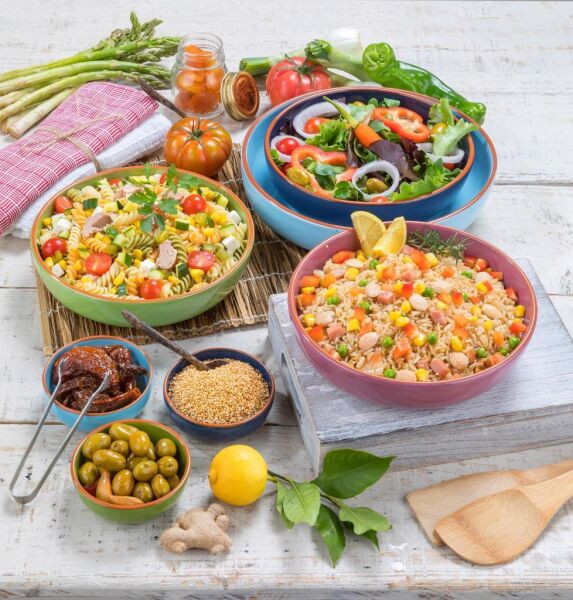 Regas 8700 Seramik Primavera Yuvarlak Salata Kase Mavi 26 cm