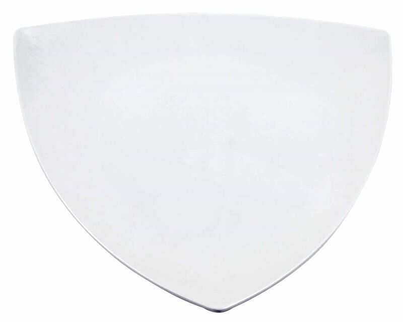 Globy Açık Büfe Melamin Üçgen Sunum Tabak Beyaz 44 cm