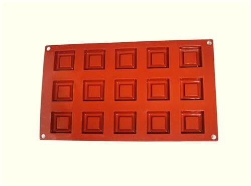 Globy Silikon Kare Savarin Kek Kalıbı 15'li