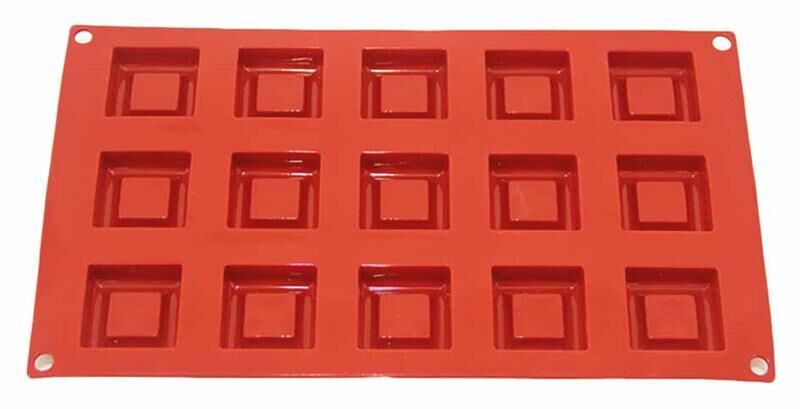 Globy Silikon Mini Kare Savarin Kek Kalıbı - Çikolata Kalıbı 15’li