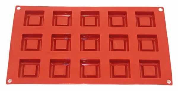 Globy Silikon Mini Kare Savarin Kek Kalıbı - Çikolata Kalıbı 15’li