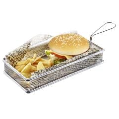 Globy Metal Cipslik, Patates Ve Atıştırmalık Sunum Sepeti 21.5x10.5 cm