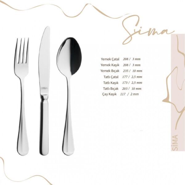 Lugga Sima Model Kahve-Nescafe Kaşığı 12 Adet