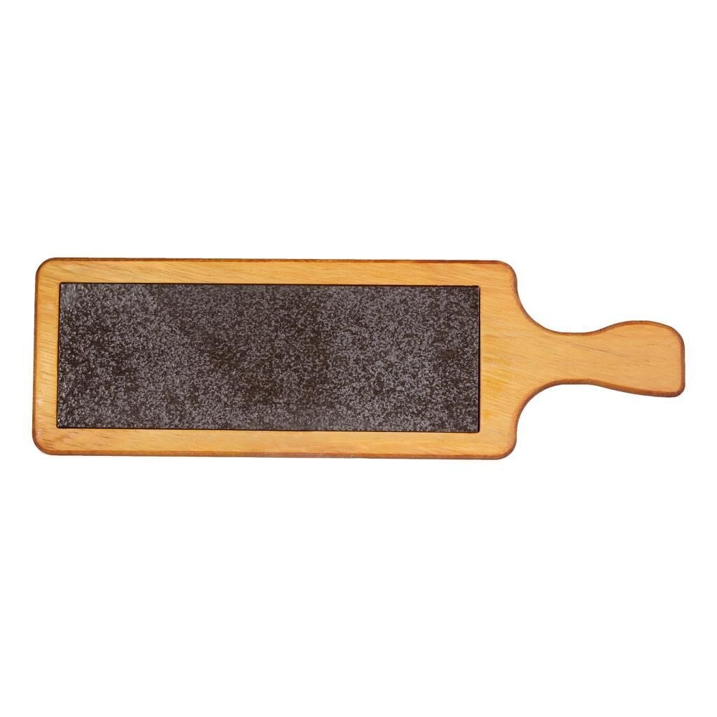 Biradlı Groovy GRV-1846 Kulplu Steak Tahta Bazaltlı 45 x 14 x 2,4 cm