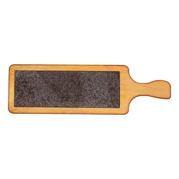 Biradlı Groovy GRV-1846 Kulplu Steak Tahta Bazaltlı 45 x 14 x 2,4 cm